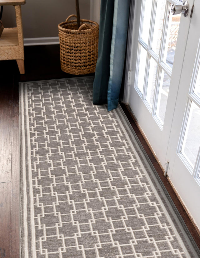 Gray 2' x 6' 1 Jill Zarin Uptown Runner Area Rug 70% Polypropylene & 30% Polyester Contemporary Carpet for Living, Dining, Office, Bedroom for Sale at Rug Engine