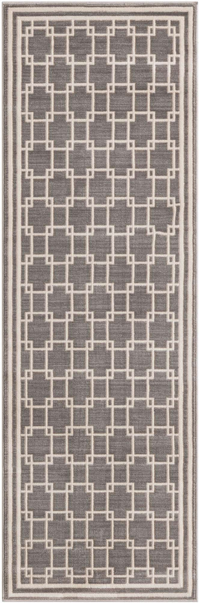 Gray 2' x 6' 1 Jill Zarin Uptown Runner Area Rug 70% Polypropylene & 30% Polyester Contemporary Carpet for Living, Dining, Office, Bedroom for Sale at Rug Engine