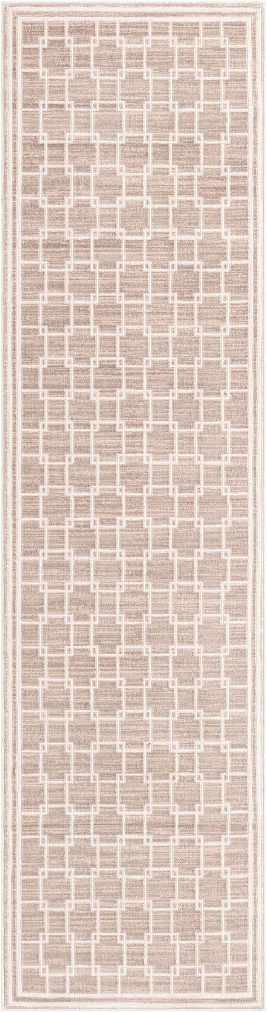 Beige 2' 7 x 10' Jill Zarin Uptown Runner Area Rug 70% Polypropylene & 30% Polyester Contemporary Carpet for Living, Dining, Office, Bedroom for Sale at Rug Engine