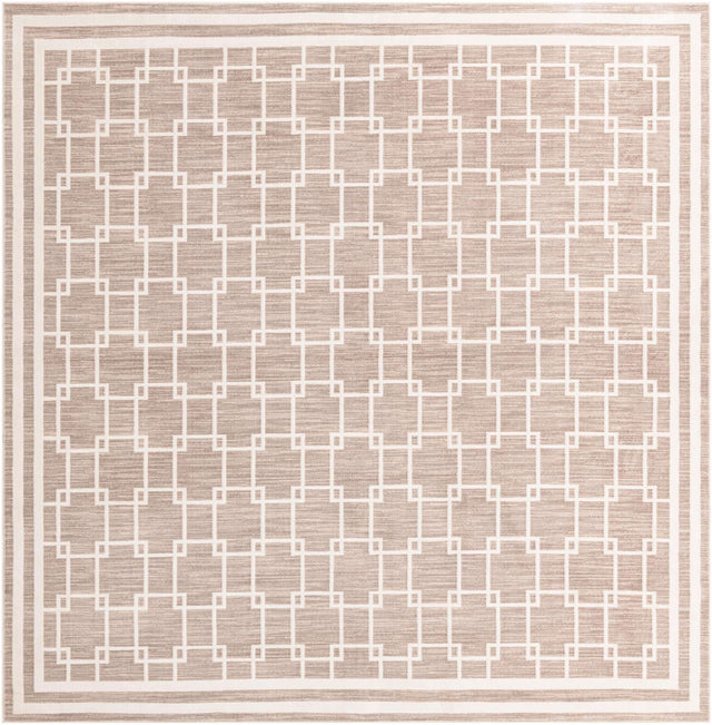 Beige 10' x 10' Jill Zarin Uptown Square Area Rug 70% Polypropylene & 30% Polyester Contemporary Carpet for Living, Dining, Office, Bedroom for Sale at Rug Engine