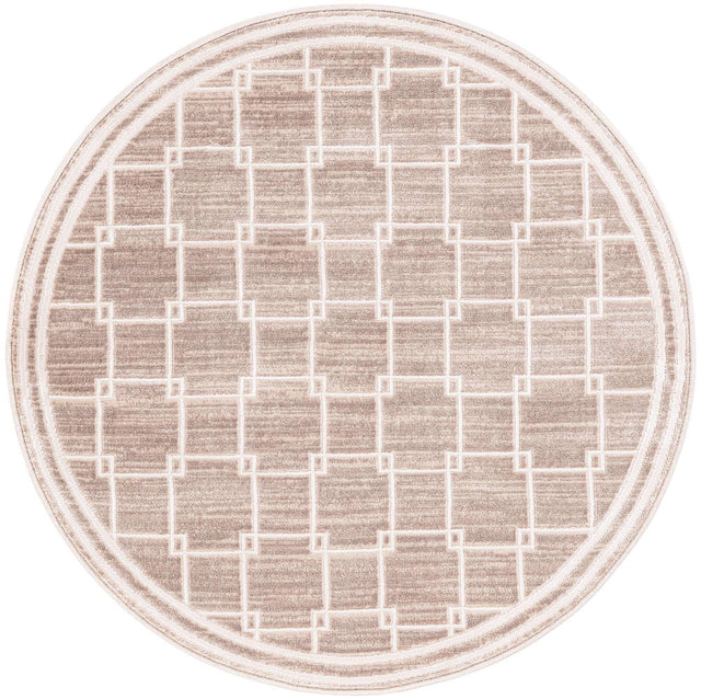 Beige 3' 1 x 3' 1 Jill Zarin Uptown Round Area Rug 70% Polypropylene & 30% Polyester Contemporary Carpet for Living, Dining, Office, Bedroom for Sale at Rug Engine