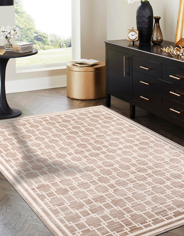 Beige 2' x 3' 1 Jill Zarin Uptown Rectangle Area Rug 70% Polypropylene & 30% Polyester Contemporary Carpet for Living, Dining, Office, Bedroom for Sale at Rug Engine
