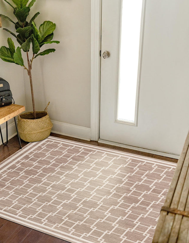 Beige 10' x 10' Jill Zarin Uptown Square Area Rug 70% Polypropylene & 30% Polyester Contemporary Carpet for Living, Dining, Office, Bedroom for Sale at Rug Engine
