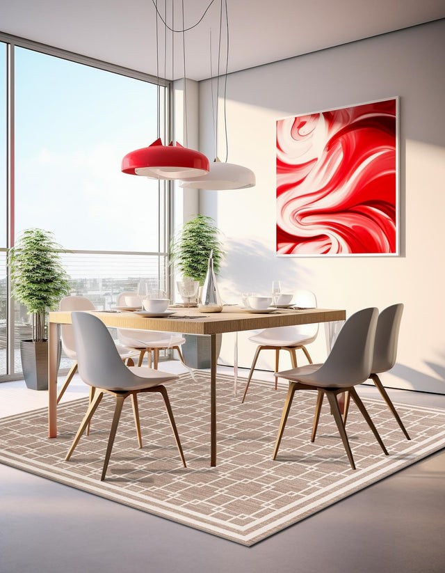 Beige 10' x 10' Jill Zarin Uptown Square Area Rug 70% Polypropylene & 30% Polyester Contemporary Carpet for Living, Dining, Office, Bedroom for Sale at Rug Engine