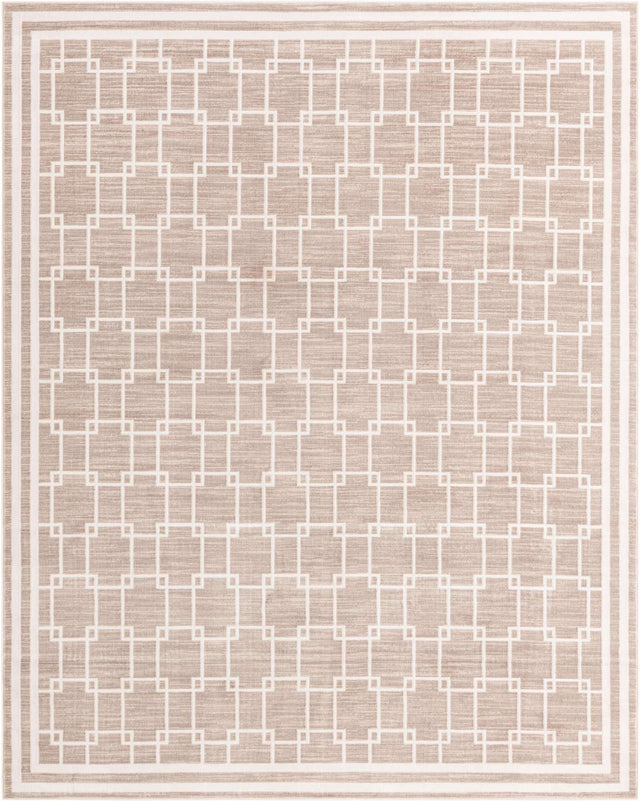 Beige 7' 10 x 10' Jill Zarin Uptown Rectangle Area Rug 70% Polypropylene & 30% Polyester Contemporary Carpet for Living, Dining, Office, Bedroom for Sale at Rug Engine