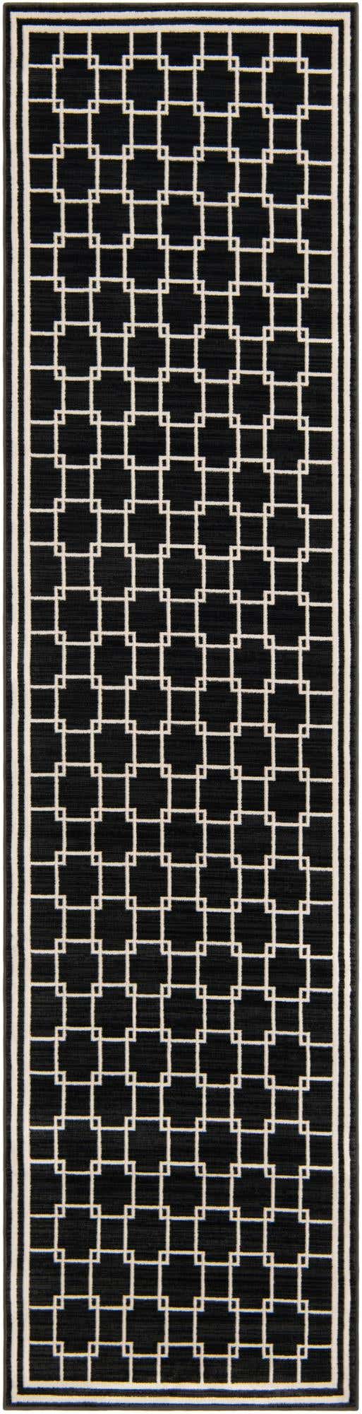 Black 2' 7 x 10' Jill Zarin Uptown Runner Area Rug 70% Polypropylene & 30% Polyester Contemporary Carpet for Living, Dining, Office, Bedroom for Sale at Rug Engine