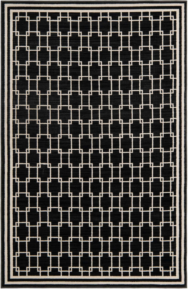 Black 4' 1 x 6' 1 Jill Zarin Uptown Rectangle Area Rug 70% Polypropylene & 30% Polyester Contemporary Carpet for Living, Dining, Office, Bedroom for Sale at Rug Engine