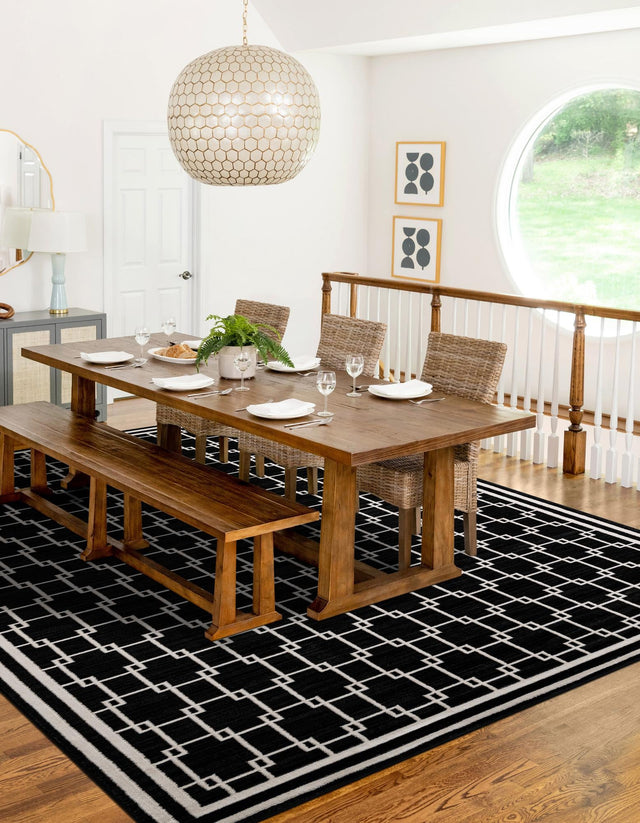 Black 5' 1 x 8' Jill Zarin Uptown Rectangle Area Rug 70% Polypropylene & 30% Polyester Contemporary Carpet for Living, Dining, Office, Bedroom for Sale at Rug Engine