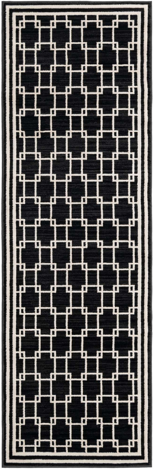 Black 2' x 6' 1 Jill Zarin Uptown Runner Area Rug 70% Polypropylene & 30% Polyester Contemporary Carpet for Living, Dining, Office, Bedroom for Sale at Rug Engine
