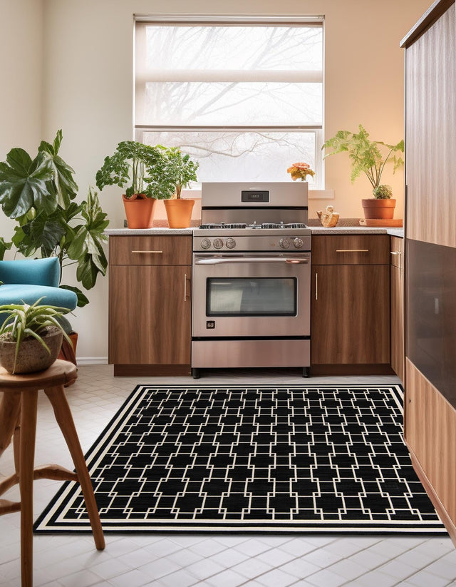 Black 10' x 10' Jill Zarin Uptown Square Area Rug 70% Polypropylene & 30% Polyester Contemporary Carpet for Living, Dining, Office, Bedroom for Sale at Rug Engine