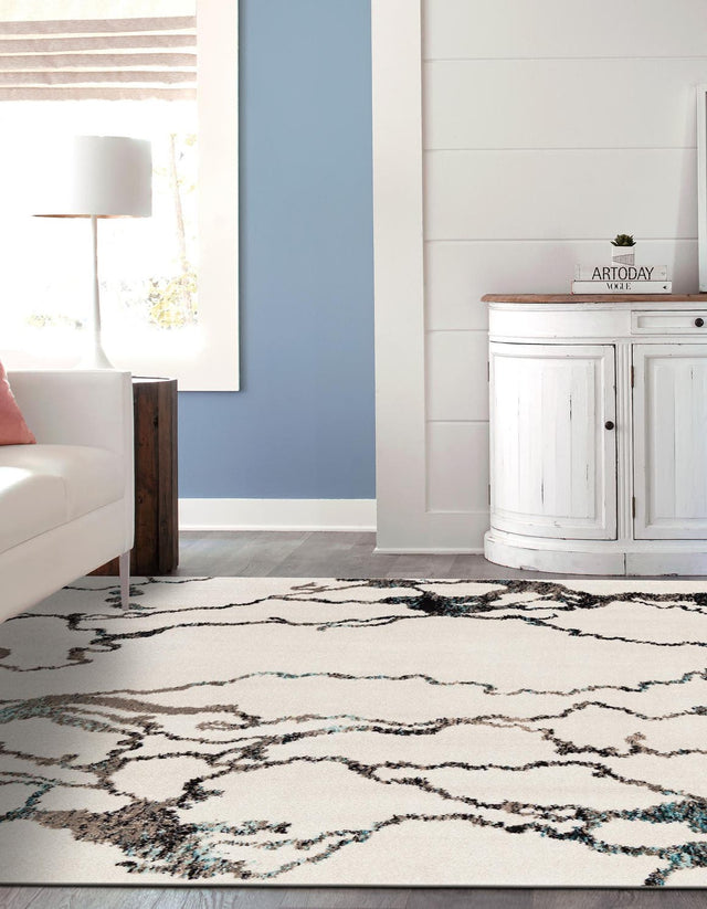 Ivory 7' 10 x 7' 10 Penrose Square Area Rug