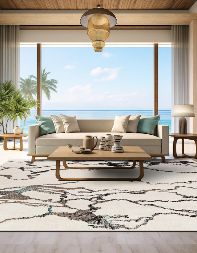 Ivory 7' 10 x 7' 10 Penrose Square Area Rug