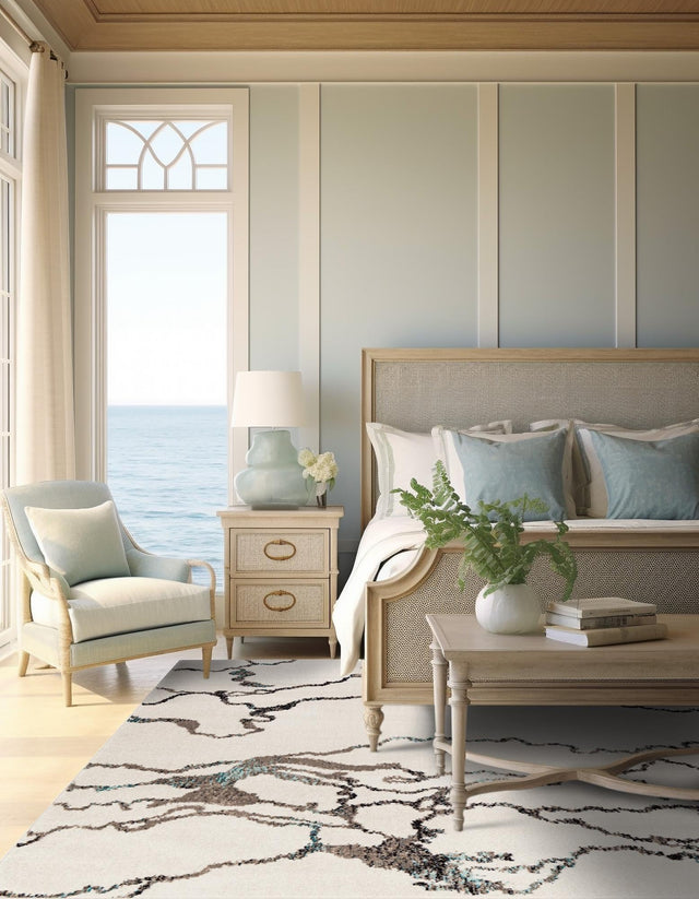 Ivory 7' 10 x 7' 10 Penrose Square Area Rug