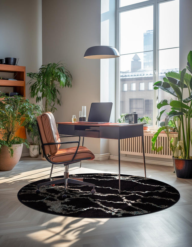 Navy Blue 3' 1 x 3' 1 Penrose Round Area Rug