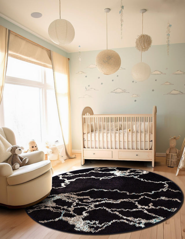 Navy Blue 5' 3 x 5' 3 Penrose Round Area Rug