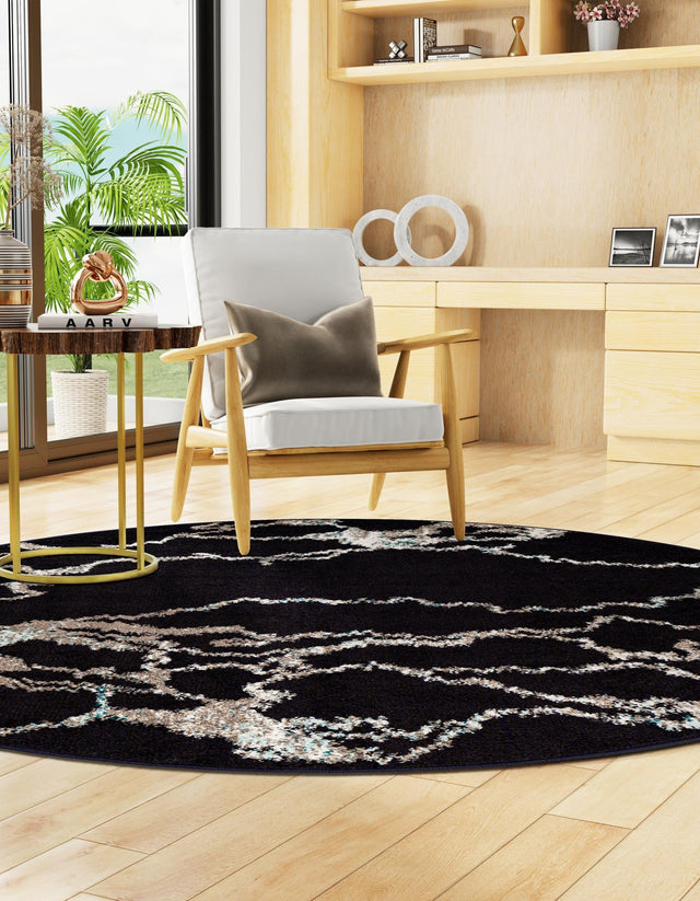 Navy Blue 3' 1 x 3' 1 Penrose Round Area Rug