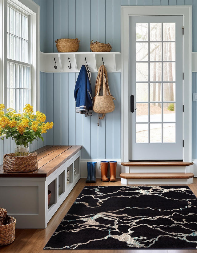 Navy Blue 7' 10 x 7' 10 Penrose Square Area Rug