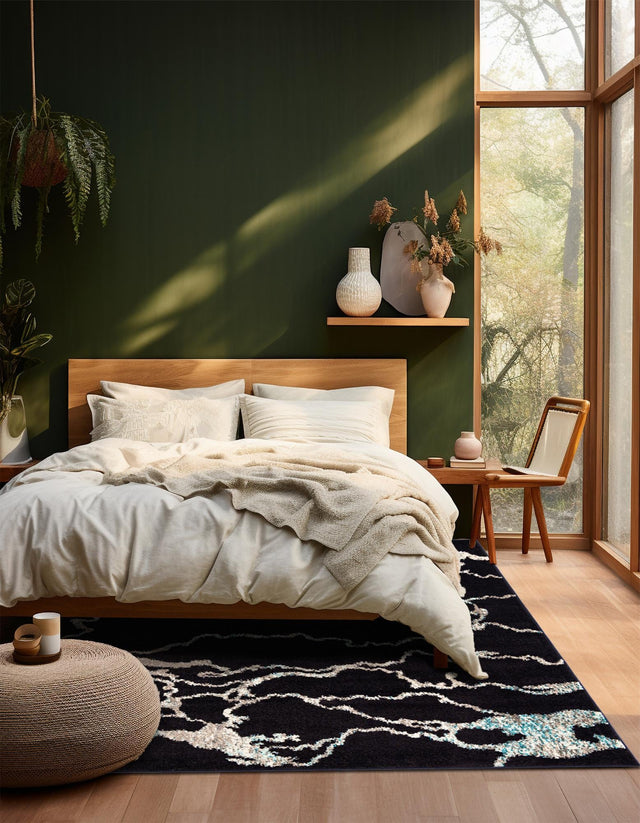 Navy Blue 7' 10 x 7' 10 Penrose Square Area Rug