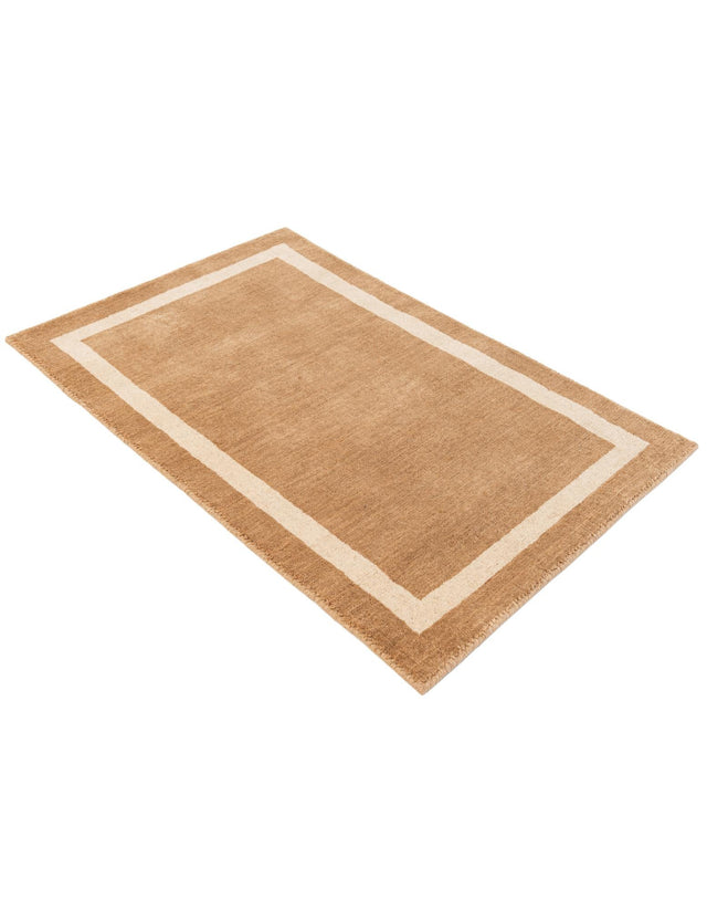 Latte Brown 2' 2 x 3' 1 Jill Zarin Border Wool Rectangle Area Rug 80% Wool & 20% Cotton Hand Made Luxury All Natural Carpet for Interior Design for Sale at Rug Engine
