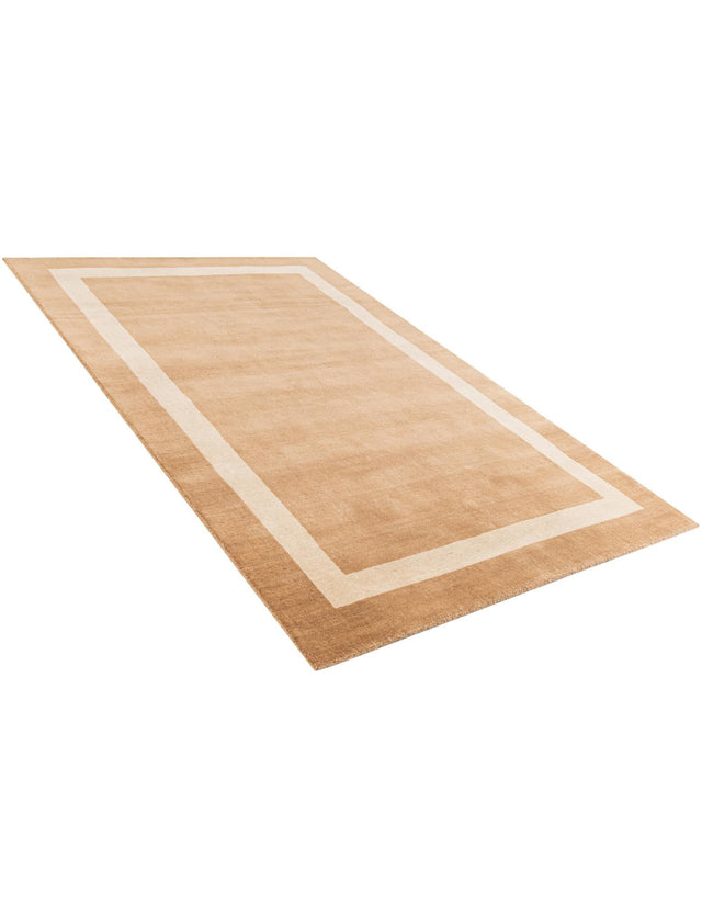 Latte Brown 5' 1 x 8' Jill Zarin Border Wool Rectangle Area Rug 80% Wool & 20% Cotton Hand Made Luxury All Natural Carpet for Interior Design for Sale at Rug Engine