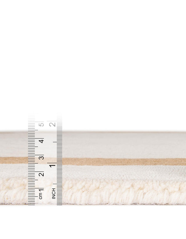Ivory 7' 10 x 10' Jill Zarin Border Wool Rectangle Area Rug 80% Wool & 20% Cotton Hand Made Luxury All Natural Carpet for Interior Design for Sale at Rug Engine