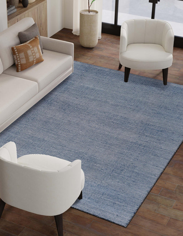 Navy Sky 6' 1 x 9' Jill Zarin Palm Springs Outdoor Rectangle Area Rug Weather Resistant for Patio, Deck, Terrace, Balcony, Porch Hand Made 100% PET Polyester Outside Carpet for Sale at Rug Engine