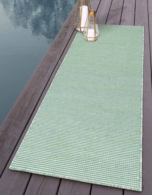 Palm Green 2' x 6' 1 Jill Zarin Palm Springs Outdoor Runner Area Rug Weather Resistant for Patio, Deck, Terrace, Balcony, Porch Hand Made 100% PET Polyester Outside Carpet for Sale at Rug Engine