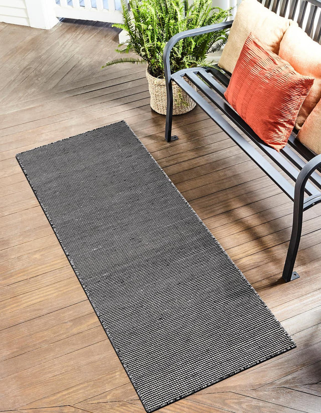 Black Sky 2' x 4' 1 Jill Zarin Palm Springs Outdoor Runner Area Rug Weather Resistant for Patio, Deck, Terrace, Balcony, Porch Hand Made 100% PET Polyester Outside Carpet for Sale at Rug Engine