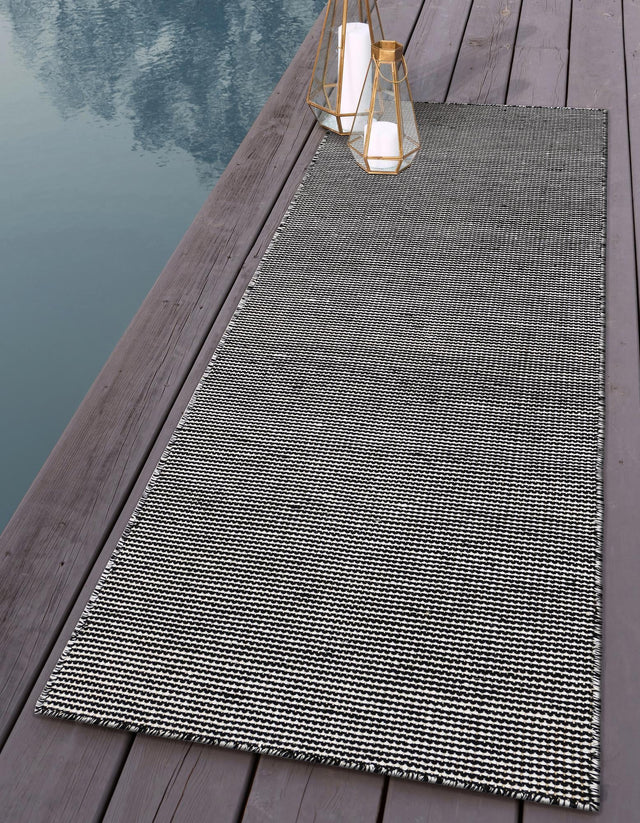 Black Sky 2' x 4' 1 Jill Zarin Palm Springs Outdoor Runner Area Rug Weather Resistant for Patio, Deck, Terrace, Balcony, Porch Hand Made 100% PET Polyester Outside Carpet for Sale at Rug Engine