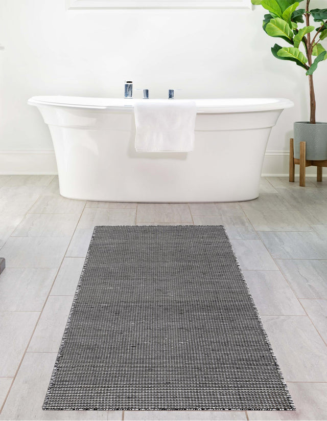 Black Sky 2' x 4' 1 Jill Zarin Palm Springs Outdoor Runner Area Rug Weather Resistant for Patio, Deck, Terrace, Balcony, Porch Hand Made 100% PET Polyester Outside Carpet for Sale at Rug Engine