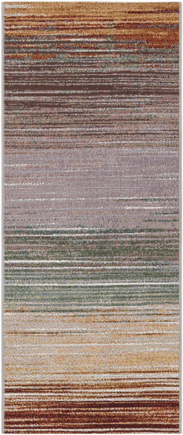 Multicolor 2' x 5' 1 Outdoor Modern Runner Area Rug Weather Resistant for Patio, Deck, Terrace, Balcony, Porch 100% Polypropylene Modern Outside Carpet for Sale at Rug Engine