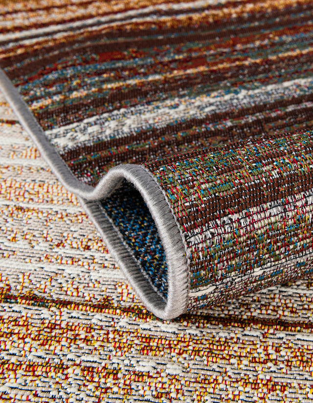 Multicolor 2' 7 x 10' Outdoor Modern Runner Area Rug Weather Resistant for Patio, Deck, Terrace, Balcony, Porch 100% Polypropylene Modern Outside Carpet for Sale at Rug Engine