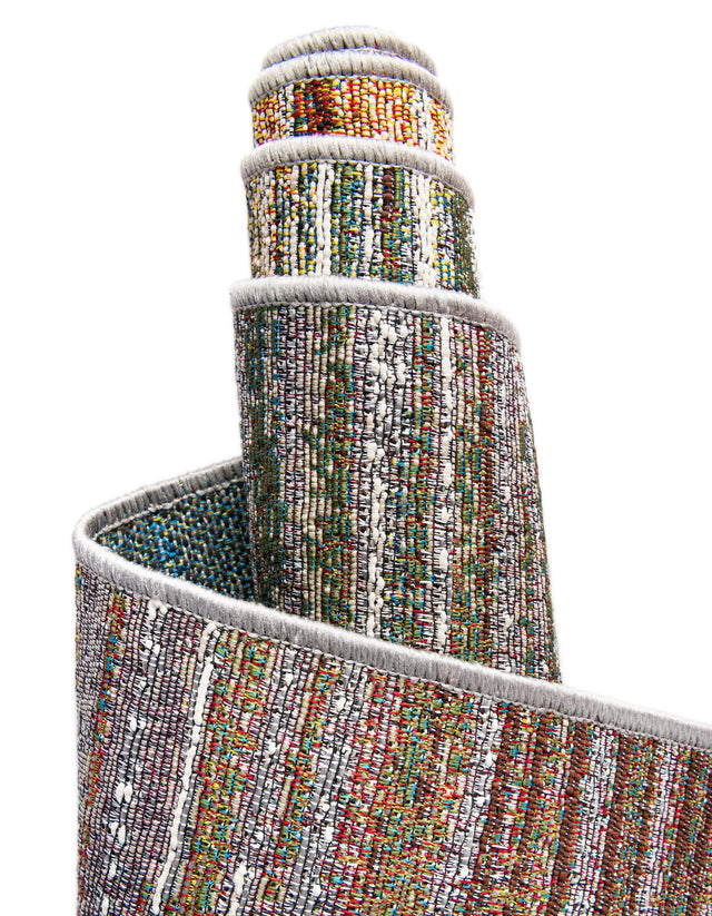Multicolor 2' 7 x 12' Outdoor Modern Runner Area Rug Weather Resistant for Patio, Deck, Terrace, Balcony, Porch 100% Polypropylene Modern Outside Carpet for Sale at Rug Engine