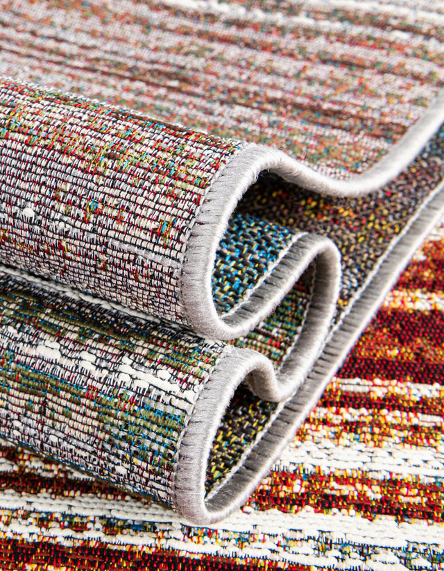 Multicolor 2' 7 x 10' Outdoor Modern Runner Area Rug Weather Resistant for Patio, Deck, Terrace, Balcony, Porch 100% Polypropylene Modern Outside Carpet for Sale at Rug Engine