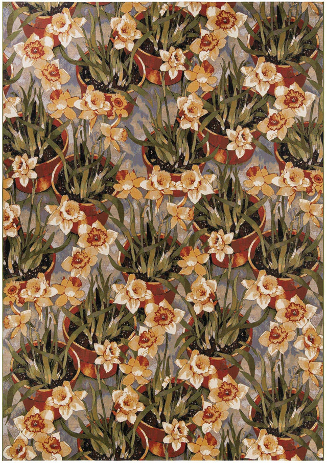 Multicolor 10' x 14' 2 Outdoor Botanical Rectangle Area Rug Weather Resistant for Patio, Deck, Terrace, Balcony, Porch Polypropylene Garden Floral Tropical Carpet for Sale at Rug Engine
