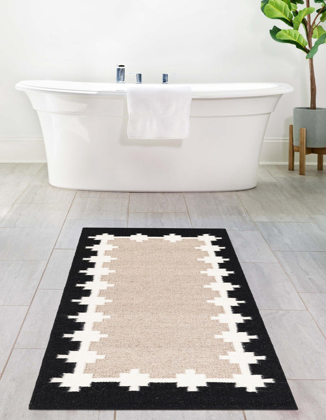 Gray and Black 2' x 5' 1 Kilim Wool Runner Area Rug Hand Woven All Natural Traditional Carpet for Unique Home Interior Design for Sale at Rug Engine