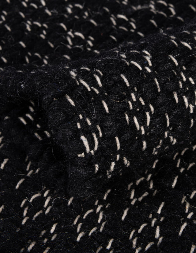 Black 7' 10 x 7' 10 Lattice Wool Square Area Rug All Natural Hand Woven Geometric Wool Carpet for Living, Dining, Office, Dorm Room Indoor Decor for Sale at Rug Engine