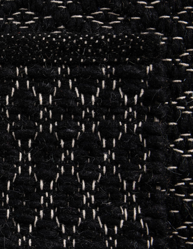 Black 7' 10 x 7' 10 Lattice Wool Square Area Rug All Natural Hand Woven Geometric Wool Carpet for Living, Dining, Office, Dorm Room Indoor Decor for Sale at Rug Engine