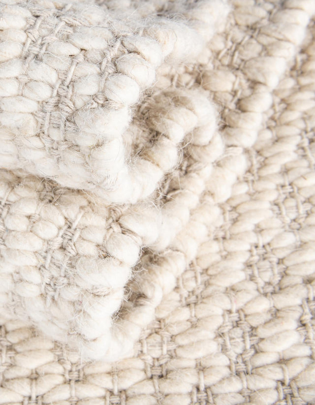 Ivory 7' 10 x 7' 10 Lattice Wool Square Area Rug All Natural Hand Woven Geometric Wool Carpet for Living, Dining, Office, Dorm Room Indoor Decor for Sale at Rug Engine