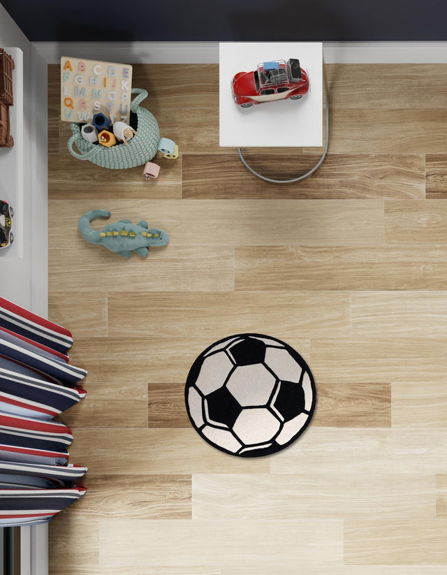 Black and White 3' 1 x 3' 1 Playtime Kids Wool Freeform Area Rug for Baby Nursery, Toddler Playroom, Bedrooms Hand Tufted High Quality Dense Wool Pile Natural Carpet for Sale at Rug Engine