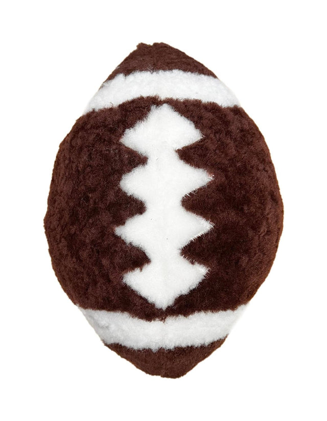 Hand Made 100% Lambskin Brown 1' 1 x 1' 9 Football Accent Luxury Throw Pillow Sports Ball for Unique Modern Interior Design for Sale at Rug Engine