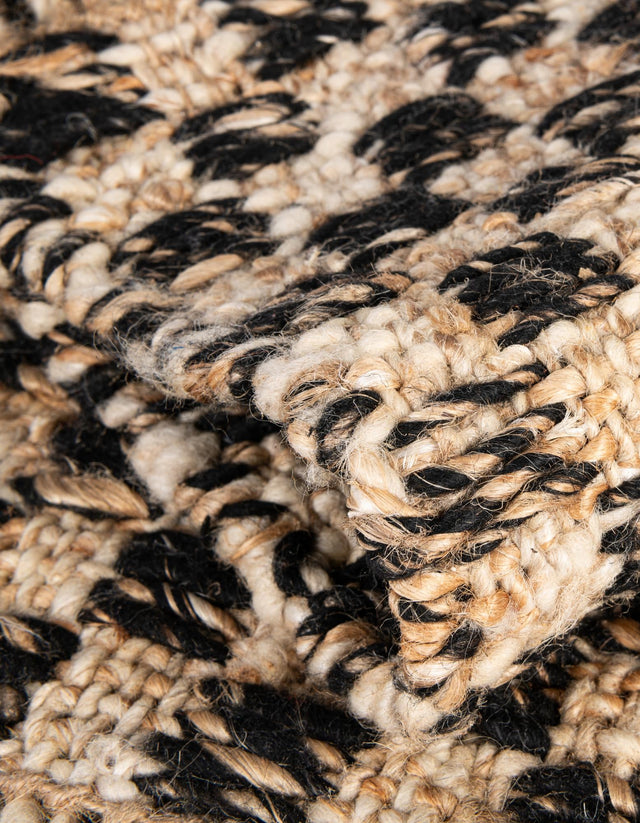 Black and Natural 5' 1 x 8' Checkered Jute Wool Rectangle Area Rug 60% Jute & 40% Wool Geometric All Natural Eco-Friendly Sustainable Carpet for Contemporary Design Decorating for Sale at Rug Engine