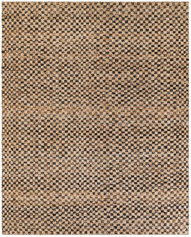 Black and Natural 7' 10 x 10' Checkered Jute Wool Rectangle Area Rug 60% Jute & 40% Wool Geometric All Natural Eco-Friendly Sustainable Carpet for Contemporary Design Decorating for Sale at Rug Engine