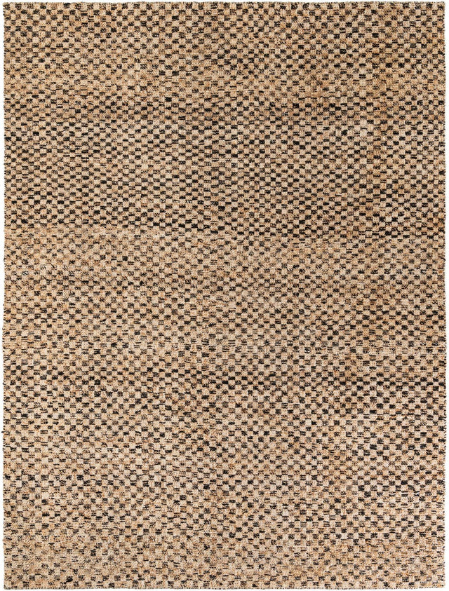 Black and Natural 9' x 12' Checkered Jute Wool Rectangle Area Rug 60% Jute & 40% Wool Geometric All Natural Eco-Friendly Sustainable Carpet for Contemporary Design Decorating for Sale at Rug Engine