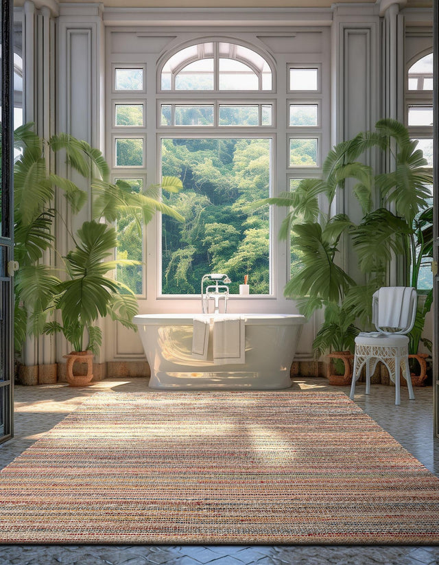 Multicolor 5' 1 x 8' Chunky Jute Rectangle Area Rug 100% All Natural Jute Sustainable Eco-Friendly Carpet Mat for Natural Interior Design Homes for Sale at Rug Engine