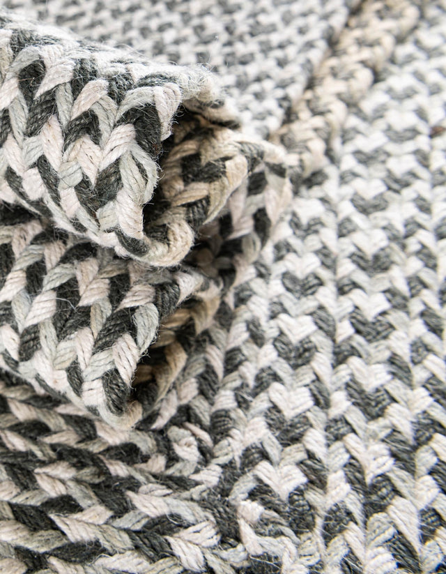 Gray 5' 1 x 8' Tweed Braided Jute Rectangle Area Rug 100% All Natural Jute Hand Braided in India Carpet for Unique Luxury Home Interiors for Sale at Rug Engine