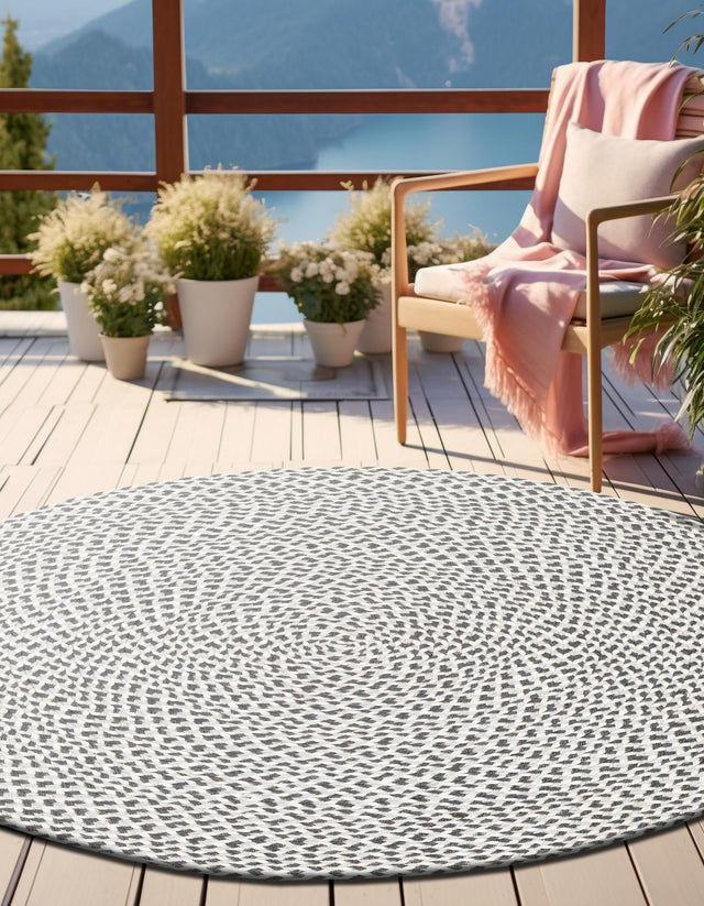 Gray 4' 1 x 4' 1 Tweed Braided Jute Round Area Rug 100% All Natural Jute Hand Braided in India Carpet for Unique Luxury Home Interiors for Sale at Rug Engine