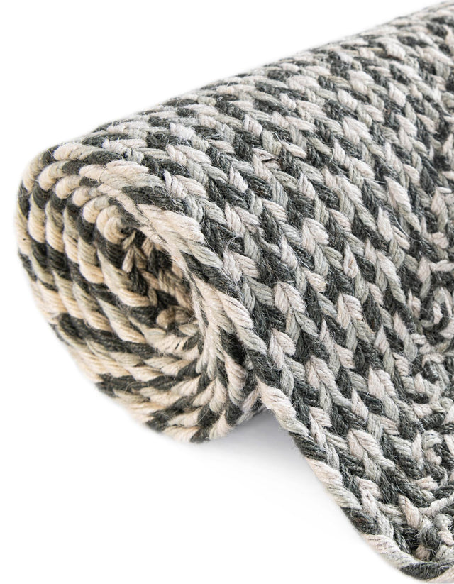 Gray 6' 1 x 6' 1 Tweed Braided Jute Round Area Rug 100% All Natural Jute Hand Braided in India Carpet for Unique Luxury Home Interiors for Sale at Rug Engine