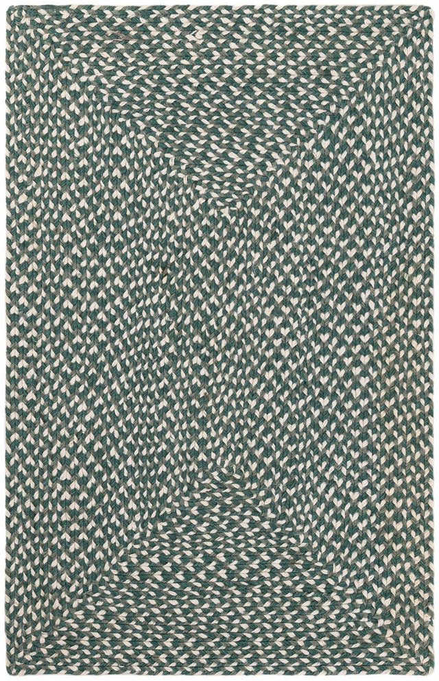 Green 2' x 3' 1 Tweed Braided Jute Rectangle Area Rug