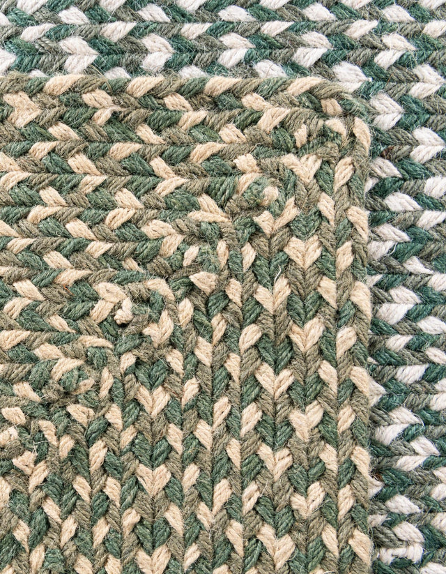 Green 2' x 3' 1 Tweed Braided Jute Rectangle Area Rug
